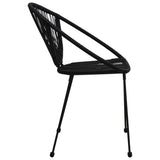 Set da Pranzo da Giardino 3 pz in Rattan PVC Nero