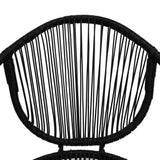 Set da Pranzo da Giardino 3 pz in Rattan PVC Nero
