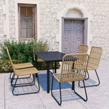 Set da Pranzo da Giardino 7 pz in Polyrattan e Vetro