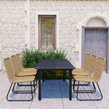 Set da Pranzo da Giardino 7 pz in Polyrattan e Vetro