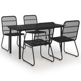 Set da Pranzo da Giardino 5 pz in Polyrattan e Vetro