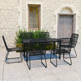Set da Pranzo da Giardino 7 pz in Polyrattan e Vetro