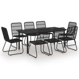 Set da Pranzo da Giardino 9 pz in Polyrattan e Vetro