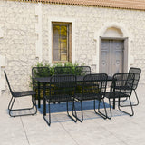 Set da Pranzo da Giardino 9 pz in Polyrattan e Vetro
