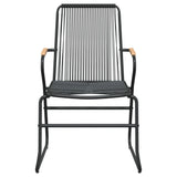 Set da Pranzo da Giardino 5 pz Nero in Rattan PVC