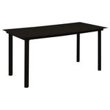 Set da Pranzo da Giardino 5 pz Nero in Rattan PVC