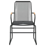 Set da Pranzo da Giardino 7 pz Nero in Rattan PVC