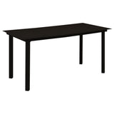Set da Pranzo da Giardino 7 pz Nero in Rattan PVC