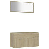 Set Mobili da Bagno 2 pz Rovere Sonoma in Legno truciolato