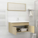 Set Mobili da Bagno 2 pz Rovere Sonoma in Legno truciolato