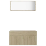 Set Mobili da Bagno 2 pz Rovere Sonoma in Legno truciolato