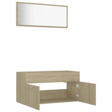 Set Mobili da Bagno 2 pz Rovere Sonoma in Legno truciolato