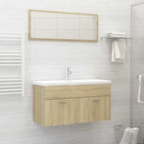 Set Mobili da Bagno 2 pz Rovere Sonoma in Legno truciolato