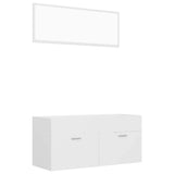 Set Mobili da Bagno 2 pz Bianco in Legno truciolato