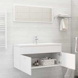 Set Mobili da Bagno 2 pz Bianco in Legno truciolato