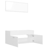 Set Mobili da Bagno 2 pz Bianco in Legno truciolato