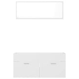 Set Mobili da Bagno 2 pz Bianco in Legno truciolato