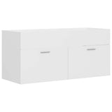 Set Mobili da Bagno 2 pz Bianco in Legno truciolato