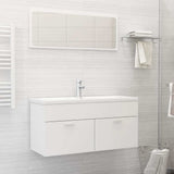 Set Mobili da Bagno 2 pz Bianco in Legno truciolato