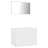 Set Mobili da Bagno 2 pz Bianco in Legno truciolato