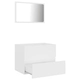 Set Mobili da Bagno 2 pz Bianco in Legno truciolato