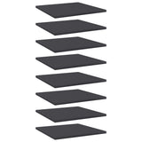 Ripiani per Libreria 8pz Grigi 40x40x1,5cm in Legno truciolato