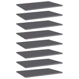 Ripiani per Libreria 8pz Grigio Lucido 60x40x1,5cm truciolato