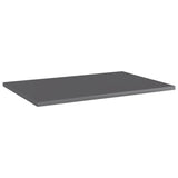 Ripiani per Libreria 8pz Grigio Lucido 60x40x1,5cm truciolato