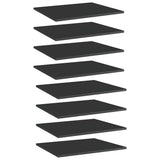 Ripiani per Libreria 8pz Nero Lucido 60x50x1,5cm truciolato