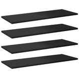 Ripiani per Libreria 8pz Nero Lucido 80x30x1,5cm truciolato
