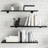 Ripiani per Libreria 8pz Nero Lucido 80x30x1,5cm truciolato