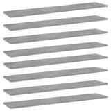Ripiani Libreria 8pz Grigio Cemento 100x20x1,5cm truciolato