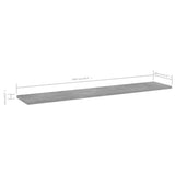 Ripiani Libreria 8pz Grigio Cemento 100x20x1,5cm truciolato