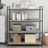Ripiani Libreria 4pz Grigio Cemento 100x50x1,5cm truciolato