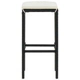 Set Bar da Giardino 5 pz con Cuscini Polyrattan Nero