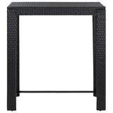Set Bar da Giardino 5 pz con Cuscini Polyrattan Nero