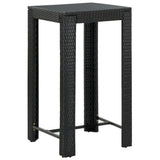 Set Bar da Giardino 5 pz con Braccioli in Polyrattan Nero