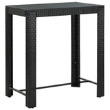 Set Bar da Giardino 5 pz con Braccioli in Polyrattan Nero