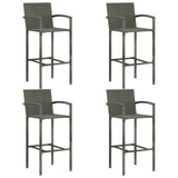 Set Bar da Giardino 5 pz in Polyrattan Grigio