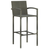 Set Bar da Giardino 5 pz in Polyrattan Grigio