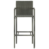 Set Bar da Giardino 5 pz in Polyrattan Grigio