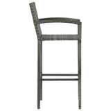Set Bar da Giardino 5 pz in Polyrattan Grigio
