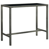 Set Bar da Giardino 5 pz in Polyrattan Grigio