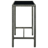 Set Bar da Giardino 5 pz in Polyrattan Grigio