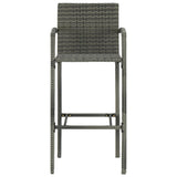 Set Bar da Giardino 5 pz in Polyrattan Grigio