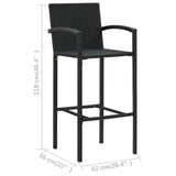 Set Bar da Giardino 5 pz Nero