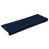 Tappetini per scale autoadesivi 15 pz 65x21x4 cm blu navy bordo rettangolare