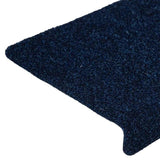 Tappetini per scale autoadesivi 15 pz 65x21x4 cm blu navy bordo rettangolare