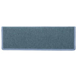 Tappetini per scale 15 pz 65x21x4 cm Blu mare con bordo rettangolare