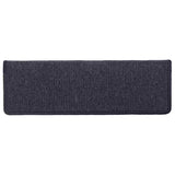 Tappetini per scale 15 pz 65x21x4 cm Grigio scuro e blu con bordo rettangolare
